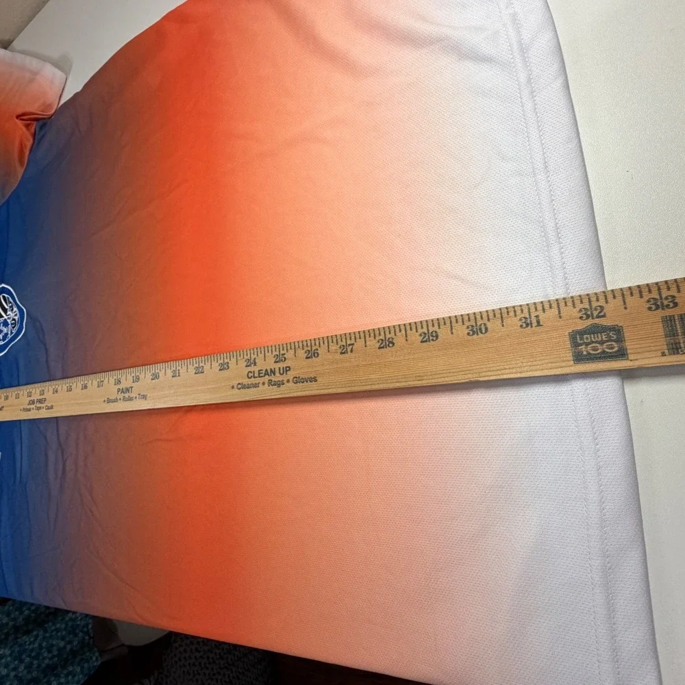 True Religion Relaxed Ombre Soccer Jersey Mens 3XL Blue Orange Ombre